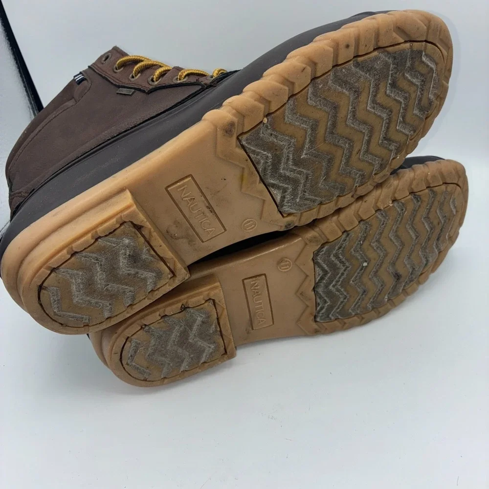 Nautica Channing Men's Duck Boots Size 11 Brown Black Waterproof Winter Boots